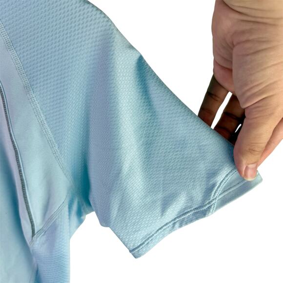 Nike FitDry Women's Large Light Blue V Neck S/S Running Athletic Top Shirt - Picture 8 of 9